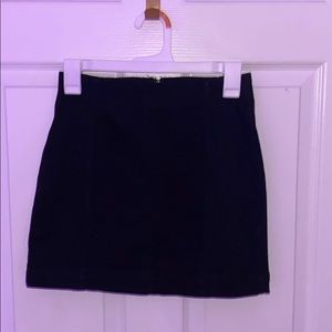 Black denim target skirt